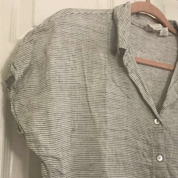 100% Linen Short Sleeve Top / C&C California - Picture 3 of 10
